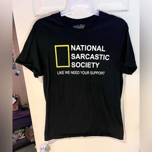 ⭐️bundle 3/$6 
Black Tee with Humorous White Graphics